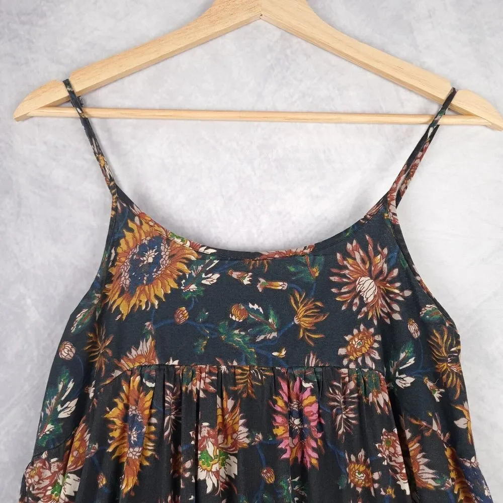 NATURAL LIFE Black Floral Maxi Dress with Green and Mustard Accents - Picture 2 of 16